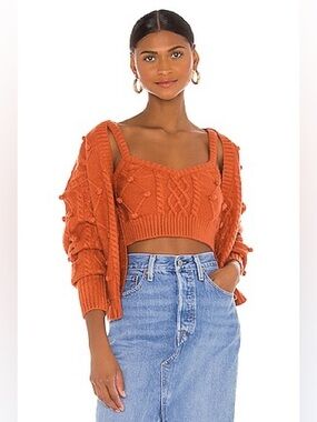 🧡FOR LOVE AND LEMONS ORANGE FLORENTINA KNIT TANK🧡